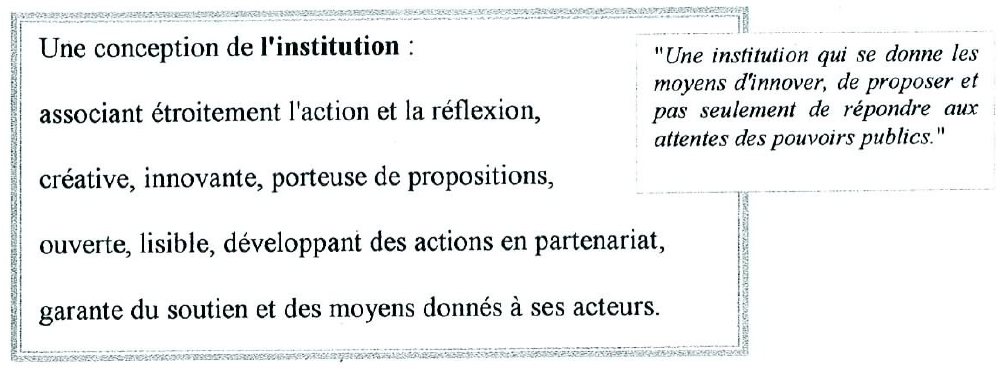 Une conception de l'institution