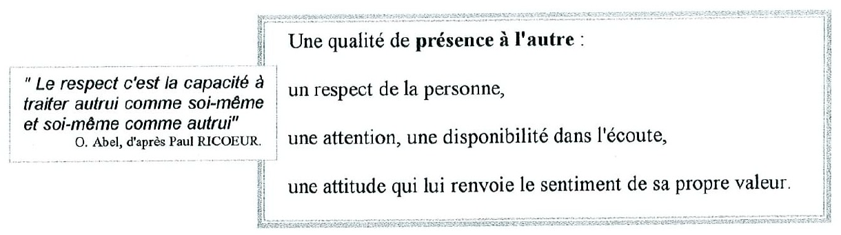 Unne qualité de présence à l'autre